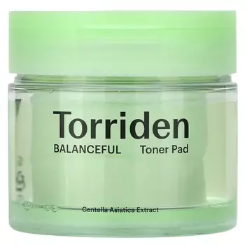 Экстракт готу колы Torriden Balanceful Cica Toner Pad, 60 листов