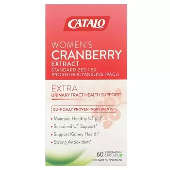 Экстракт клюквы для женщин Catalo Naturals, 60 вегетарианских капсул