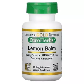 Экстракт Мелиссы California Gold Nutrition, европейское качество, 60 растительных капсул