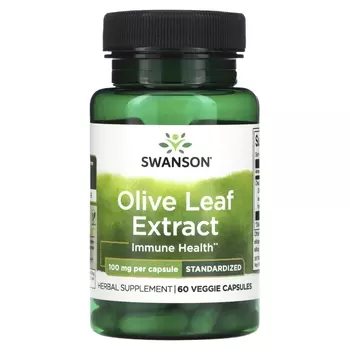 Экстракт оливковых листьев Swanson 100 мг, 60 растительных капсул