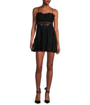 Экстраординарное кружевное платье Emma без рукавов с цветочным принтом Xtraordinary, черный