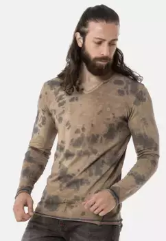 Экстравагантная рубашка с длинными рукавами Cipo & Baxx, коричневый