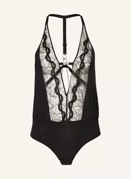 Экстравагантное боди-стринг с пайетками. Chantelle, черный