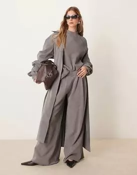 Экстремально широкие джоггеры серого цвета ASOS DESIGN