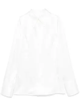 Jil Sander атласная рубашка, белый