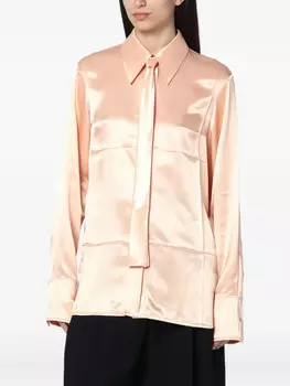 Jil Sander атласная рубашка с завязками, розовый