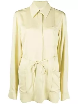 Jil Sander атласная рубашка с завязками, желтый