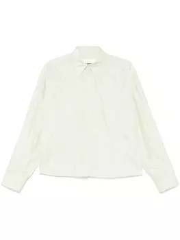 Jil Sander атласная рубашка, зеленый