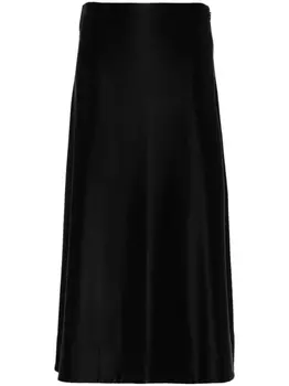 Jil Sander атласная юбка с завышенной талией, черный