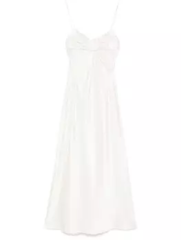 Jil Sander атласное платье миди, белый