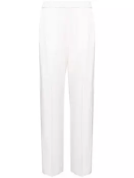 Jil Sander атласные брюки прямого кроя, белый