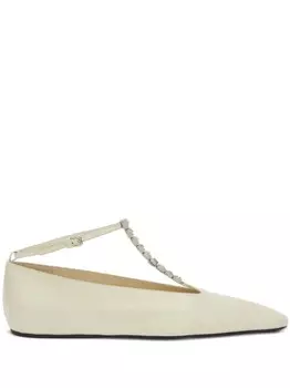 Jil Sander балетки с кристаллами, белый