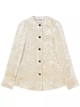 Jil Sander бархатная рубашка с длинными рукавами, нейтральный цвет