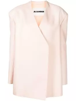 Jil Sander блейзер строгого кроя с запахом, розовый