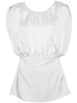 Jil Sander блузка без рукавов со сборками, белый