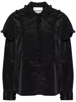 Jil Sander блузка с оборками, черный