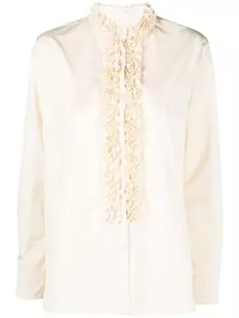 Jil Sander блузка с оборками, нейтральный цвет