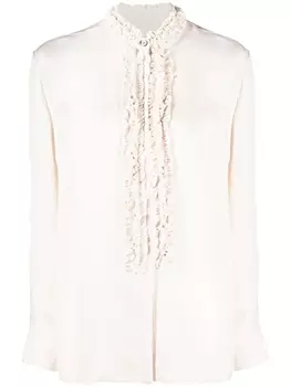 Jil Sander блузка с оборками, нейтральный цвет