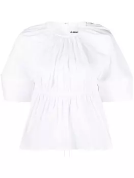 Jil Sander блузка с вырезом, белый
