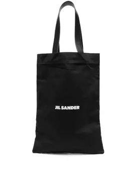 Jil Sander большая сумка-тоут Flat Shopper, черный