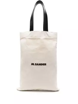 Jil Sander большая сумка-тоут Flat Shopper, нейтральный цвет