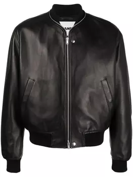 Jil Sander бомбер на молнии, черный