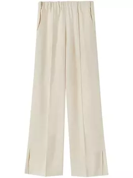 Jil Sander брюки палаццо с эластичным поясом, нейтральный цвет