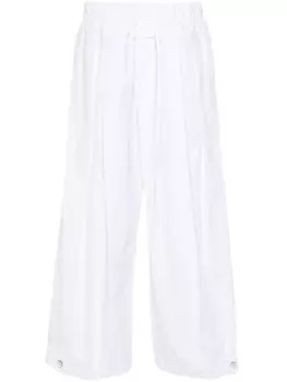 Jil Sander брюки палаццо со складками, белый