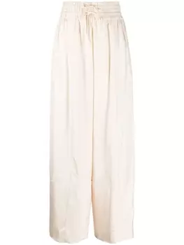 Jil Sander брюки палаццо со складками, нейтральный цвет