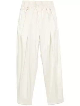 Jil Sander брюки палаццо со складками, нейтральный цвет