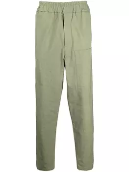 Jil Sander брюки с эластичным поясом, зеленый