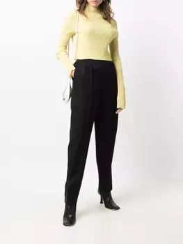 Jil Sander брюки с завышенной талией, черный