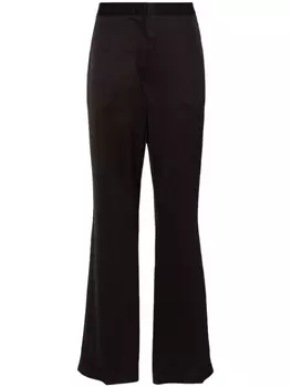 Jil Sander брюки с завышенной талией и складками, коричневый