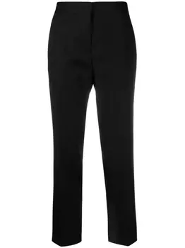 Jil Sander брюки с завышенной талией и складками, черный