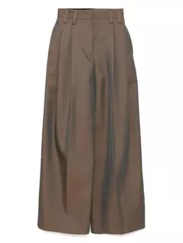 Jil Sander брюки широкого кроя, коричневый