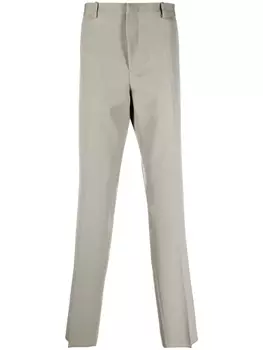 Jil Sander брюки строгого кроя из смесовой шерсти, зеленый