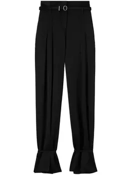 Jil Sander брюки строгого кроя с поясом и завязками, черный