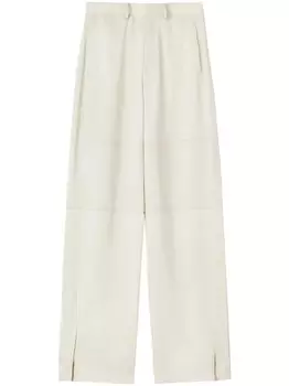 Jil Sander брюки строгого кроя с разрезами, белый