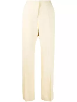 Jil Sander брюки строгого кроя со складками, желтый