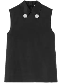 Jil Sander декорированная рубашка без рукавов, черный