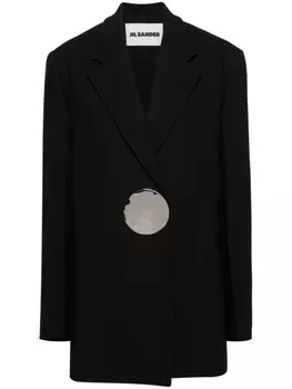 Jil Sander декорированный двубортный блейзер, черный
