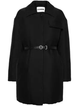 Jil Sander длинный пуховик, черный