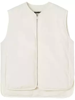 Jil Sander дутый жилет на молнии, белый