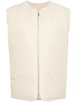 Jil Sander дутый жилет на молнии, нейтральный цвет