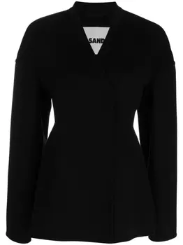 Jil Sander двубортное шерстяное пальто, черный