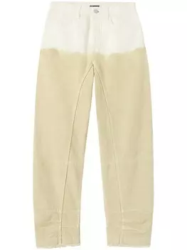 Jil Sander двухцветные джинсы широкого кроя, нейтральный цвет
