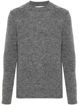 Jil Sander джемпер из шерсти альпака с круглым вырезом, серый