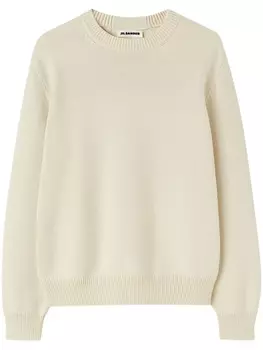Jil Sander джемпер из смесового кашемира с круглым вырезом, нейтральный цвет