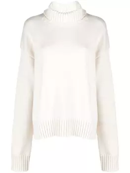 Jil Sander джемпер оверсайз с высоким воротником, белый