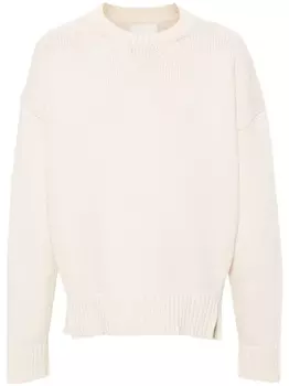 Jil Sander джемпер Plein крупной вязки, нейтральный цвет